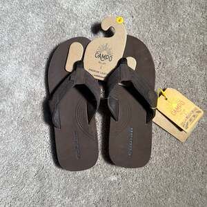 Cobian Lazo Campo Del Sol Collection Brown Premium Leather Flip Flops Men's